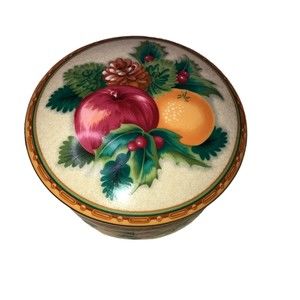 Mikasa Holiday Fruit Trinket Dish, Vanity Powder Dish, Made in Japan